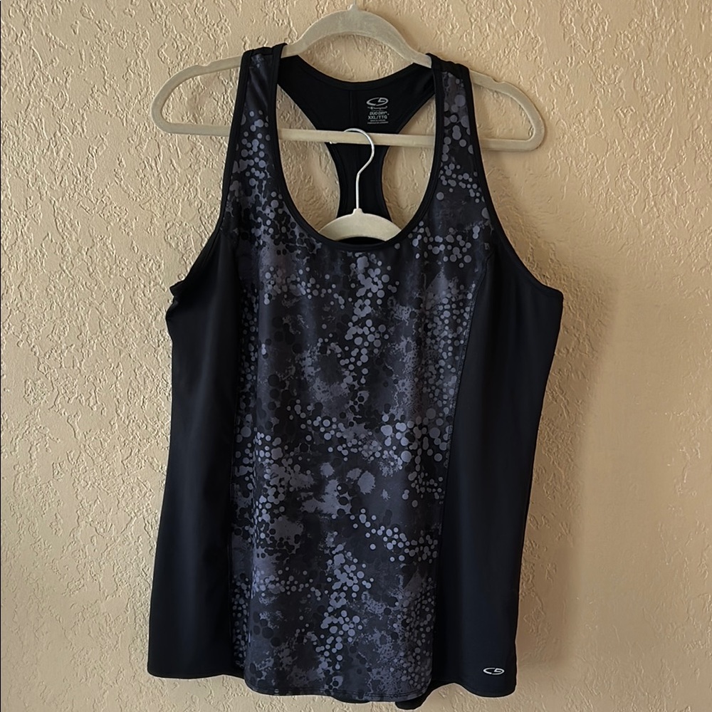 Champion/DuoDry/Racerback Tank Top/Black/Gray/XXL